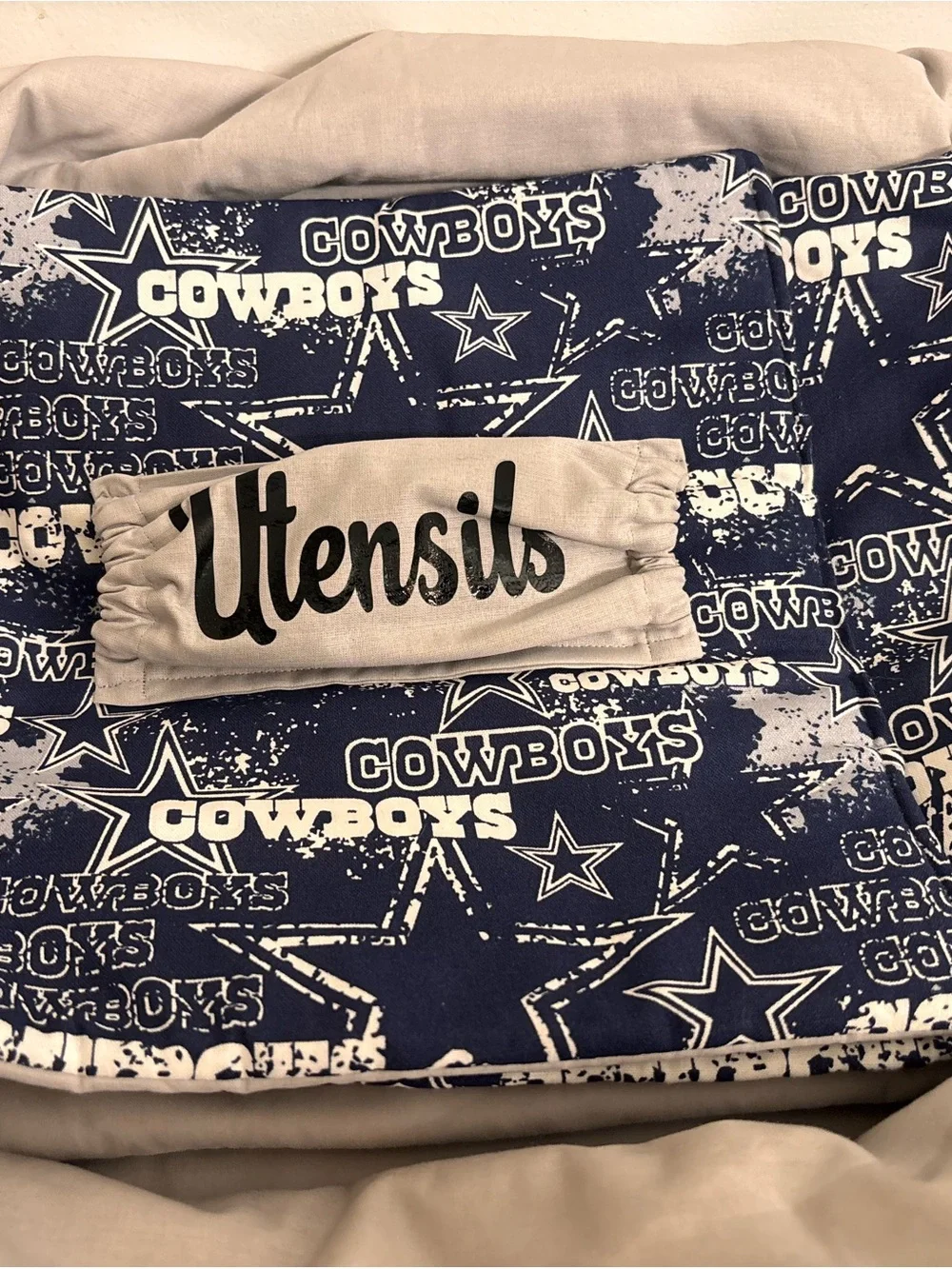 Kids Navy Cowboys Print Skirt with White Waistband